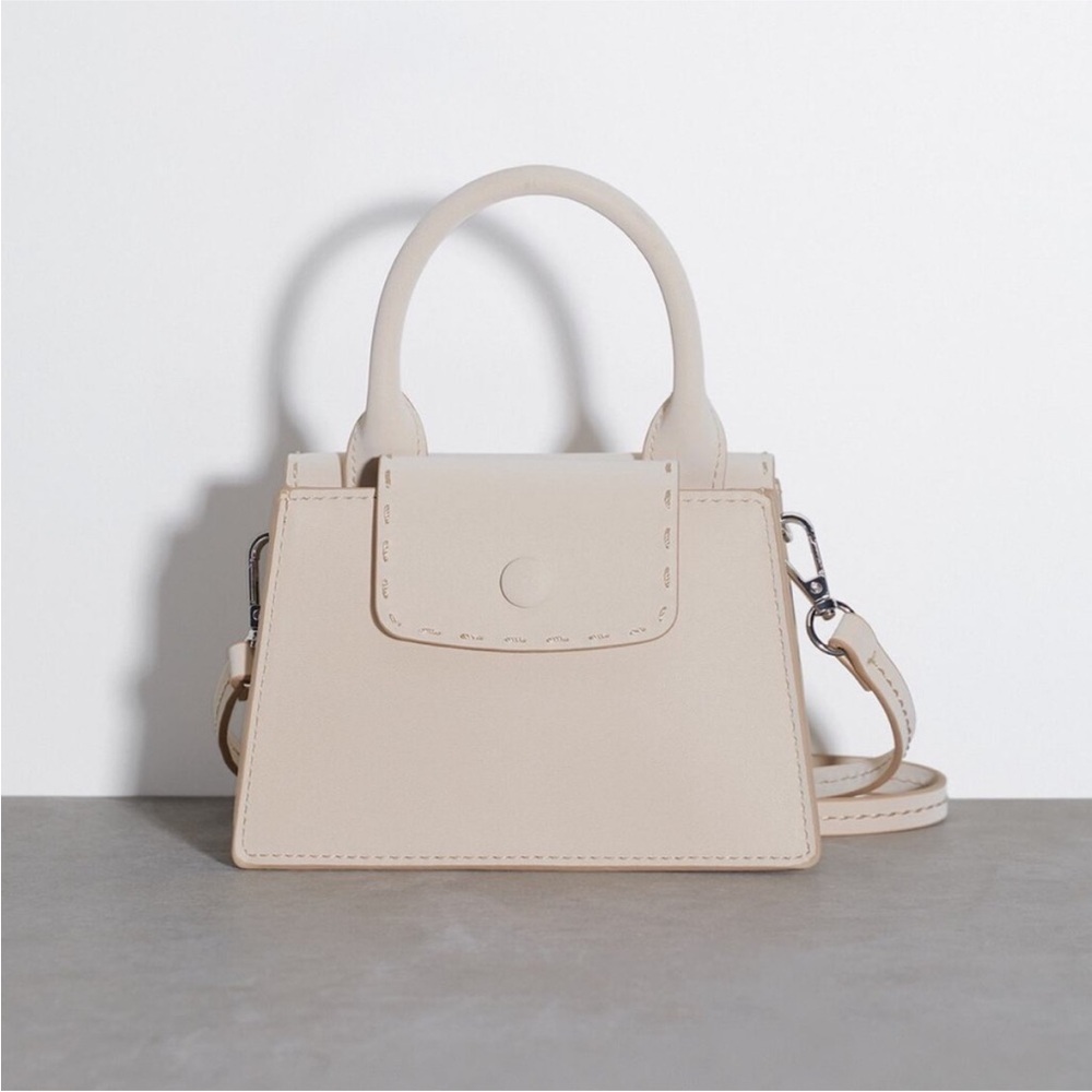 Zara Cream Mini Crossbody Bag with Removable Strap